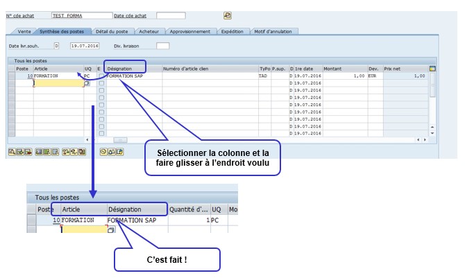 Variante tableau SAP 