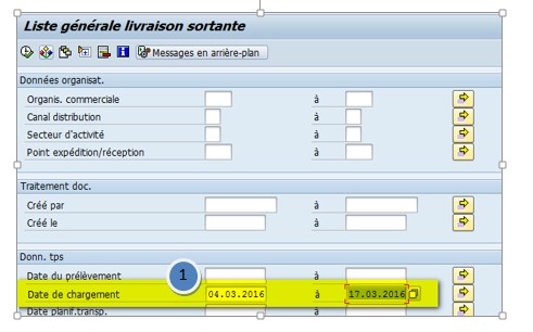 SAP Variante sélection dates dynamique