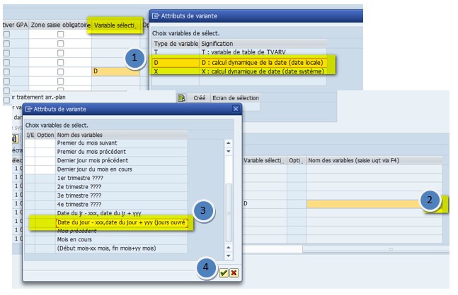 SAP Type de variante D calcul Dynamique