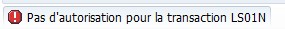 SAP blocage transaction