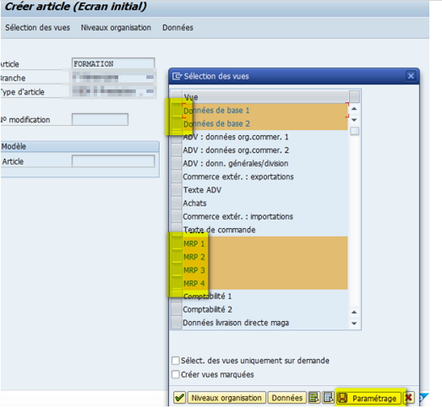 SAP Astuce MM01 Vue données de base