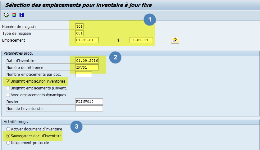 Inventaire en masse dans SAP