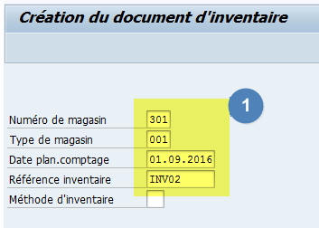 Comment créer un document d'inventaire dans SAP
