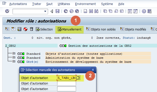 SAP - Gestion des autorisations