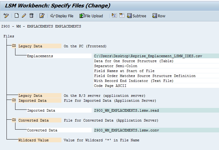 Specify field SAP