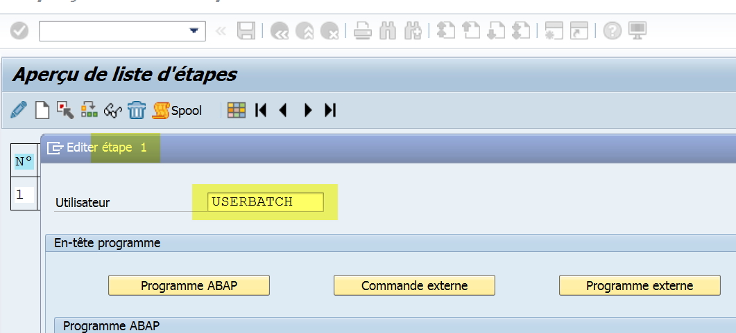 Modifier un job SAP - User batch
