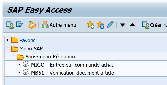 Comment son menu SAP