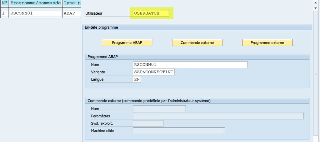 JOB SAP user batch