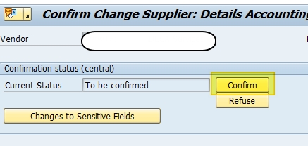 Confirmation données sensibles fournisseur SAP