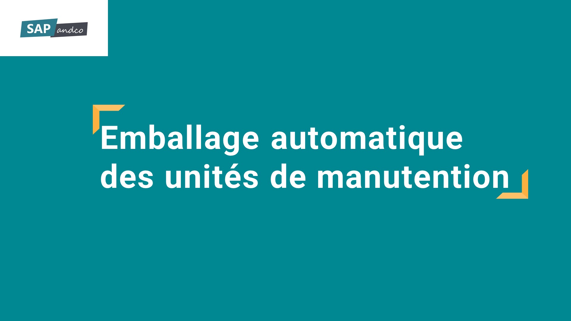 Emballage unité de manutention SAP